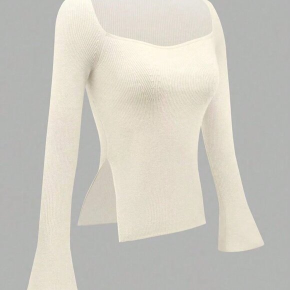 Apricot Casual Women's Ribbed Knit Top - Picture 2 of 6